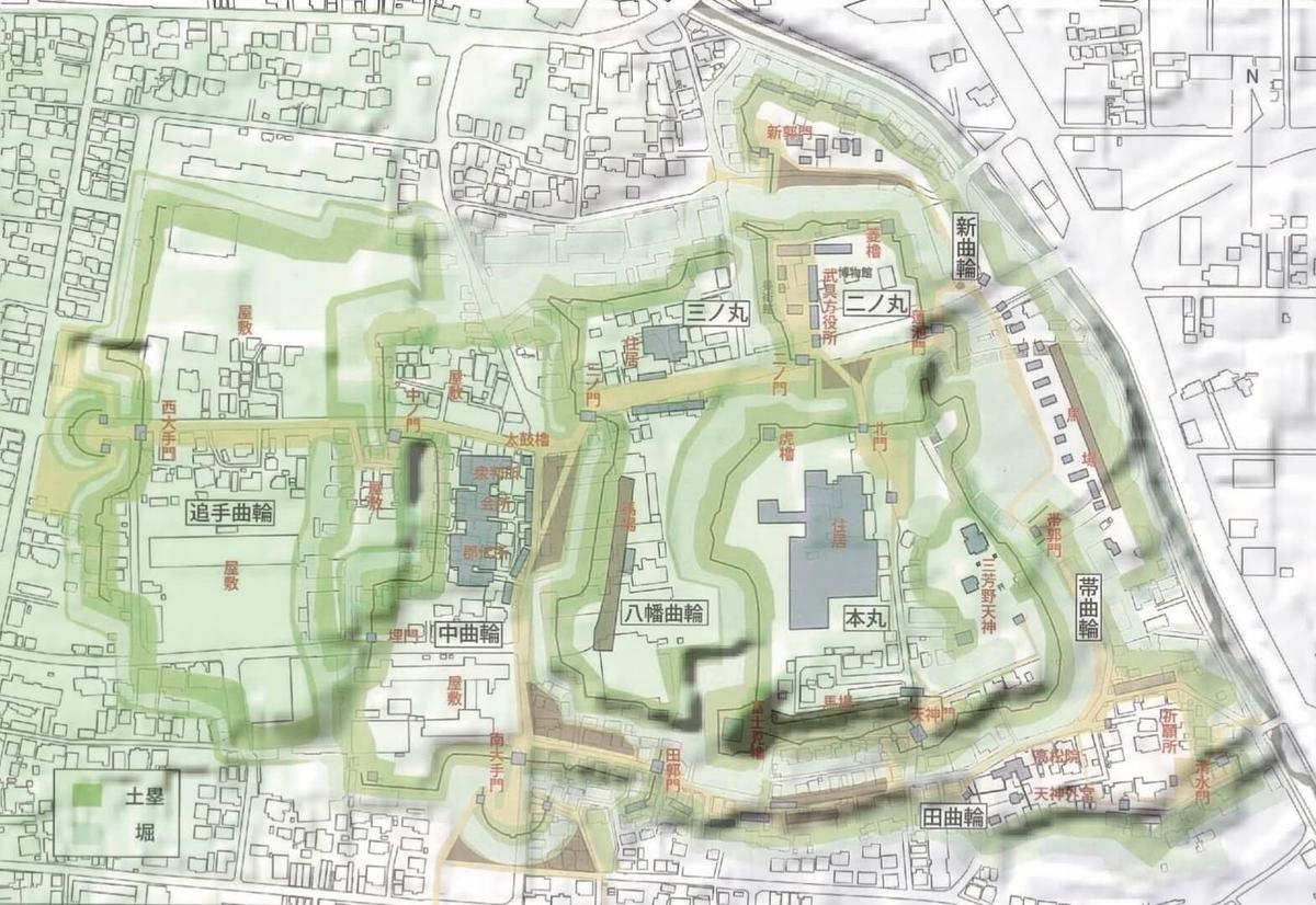 川越城の地形図